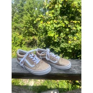 Vans Youth Glitter Gold Sneakers Sz 5.5
